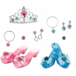603387 ZESTAW PIĘKNOŚCI BUCIKI DIADEM KOLCZYKI KSIĘŻNICZKA