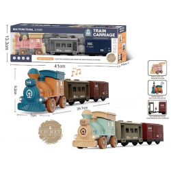 579552 POCIĄG LOKOMOTYWA Z WAGONAMI ŚWIATŁO DŹWIĘK ADAR