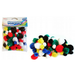 0680211 POMPONY MIX KOLORÓW 10-25 mm 78 szt. BREWIS