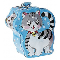 596610 SKARBONKA METALOWA NA KŁÓDKĘ KOTEK KOT RÓŻNE KOLORY