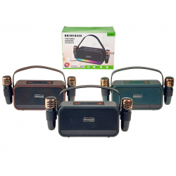 610002 KARAOKE PODWÓJNY ZESTAW 2 X MIKROFON + GŁOŚNIK USB 3 KOLORY
