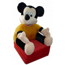 B529 ROZKŁADANY FOTELIK PLUSZOWY PUFA MYSZKA MASKOTKA