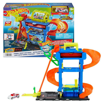 HTN80 HOT WHEELS MYJNIA SAMOCHODOWA ODJAZDOWE ZAKRĘTY