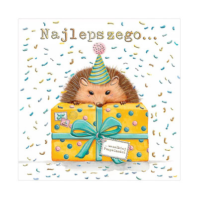 485796 KARTKA KARNET URODZINY JEŻ JEŻYK