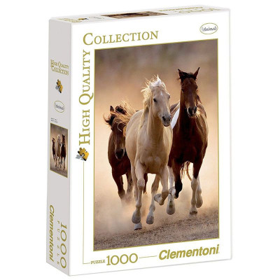 39168 PUZZLE KONIE W GALOPIE HIGH QUALITY CLEMENTONI 1000 EL