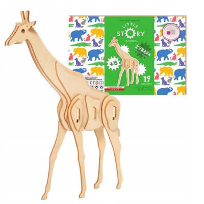 407606 PUZZLE DREWNIANE 3D ŻYRAFA LITTLE STORY