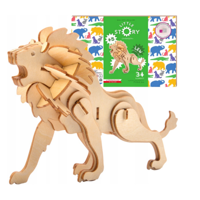 407583 PUZZLE DREWNIANE 3D LEW LITTLE STORY