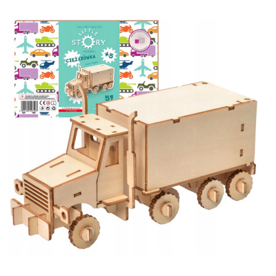 407507 PUZZLE DREWNIANE 3D CIĘŻARÓWKA LITTLE STORY