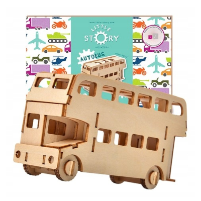 407484 PUZZLE DREWNIANE 3D AUTO POJAZD LITTLE STORY