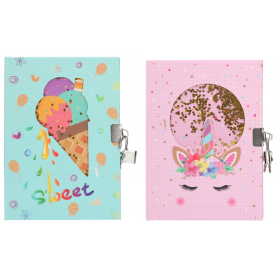 611221 NOTES NOTATNIK PAMIĘTNIK NA KŁÓDKĘ JEDNOROŻEC LODY