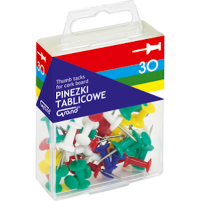 230593 PINEZKI KOLOROWE DO TABLICY 30 SZTUK GRAND