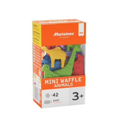 907436 MARIOINEX KLOCKI MINI WAFFLE ZWIERZĄTKA 42 EL