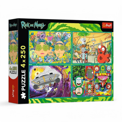 13338 TREFL PUZZLE RICK I MORTY ZAKRĘCONY ŚWIAT RICKA I MORTY'EGO 4 X 250 EL
