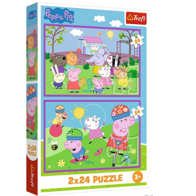 34435 TREFL PUZZLE ŚWINKA PEPPA NA PLACU ZABAW 2 X 24 EL
