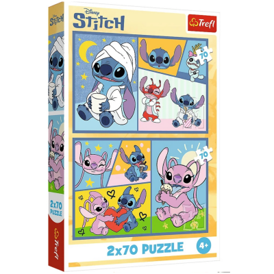 34444 TREFL PUZZLE  LILO & STITCH ZE STITCHEM NIE MA NUDY 2 X 70 EL