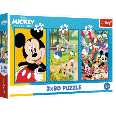 34887 TREFL PUZZLE MYSZKA MIKI EKIPA 3 X 80 EL