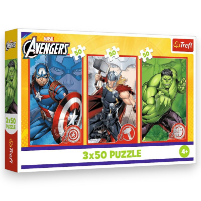 34891 TREFL PUZZLE MARVEL AVENGERS TWÓJ BOHATER 3 X 50 EL