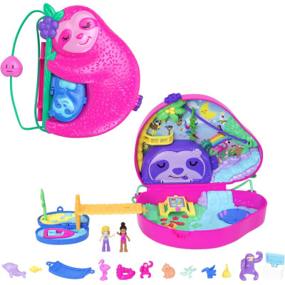 HRD40 POLLY POCKET KOMPAKTOWA TOREBKA RODZINA LENIWCÓW
