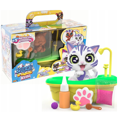 603630 BRUDASKI W KĄPIELI KOTKI W WANNIE KOTEK LILI ŁAZIENKA EPEE