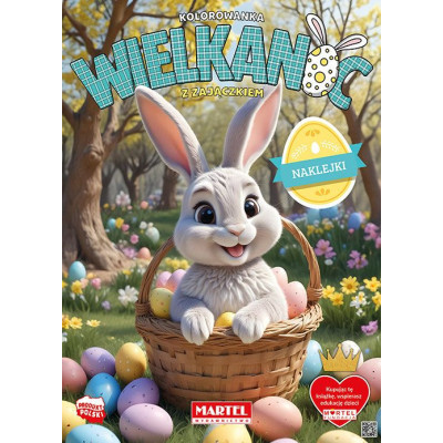 900348 KOLOROWANKA WIELKANOC ZAJĄCZEK Z NAKLEJKAMI