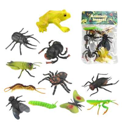 456669 ZESTAW OWADY ZWIERZĘTA W WORKU 12 SZTUK