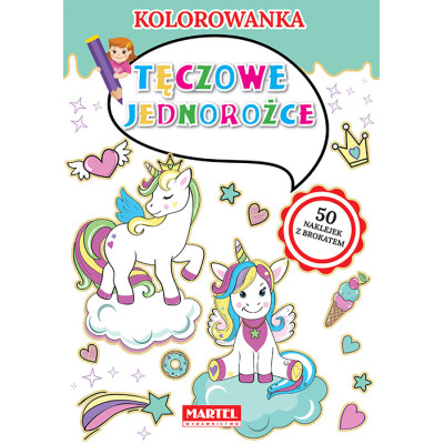 944405 KOLOROWANKA Z NAKLEJKAMI TĘCZOWE JEDNOROŻCE MARTEL