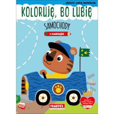 668743 KOLOROWANKA KOLORUJĘ BO LUBIĘ SAMOCHODY Z NAKLEJKAMI