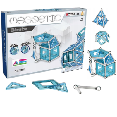 380414 KLOCKI MAGNETYCZNE MAGNETIC 75 ELEMENTÓW