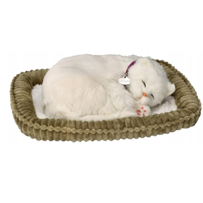 992615 MASKOTKA ODDYCHAJĄCY BIAŁY KOTEK KRÓTKOWŁOSY PERFECT PETZZZ