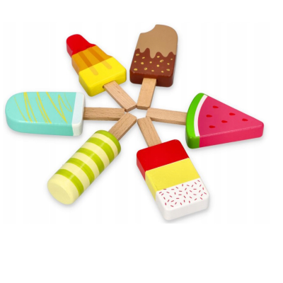 542280 ZESTAW PRODUKTY SPOŻYWCZE LODY NA PATYKU DREWNIANE