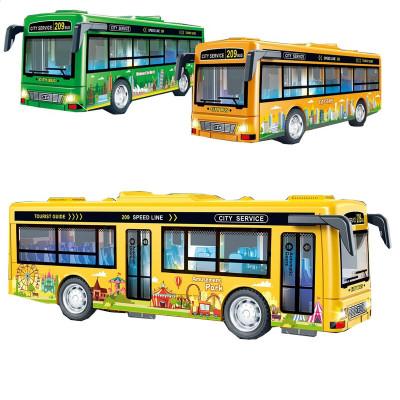 469683 POJAZD AUTOBUS Z DŹWIĘKIEM RÓŻNE KOLORY 20 CM