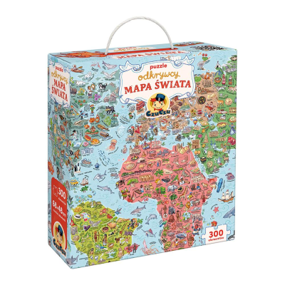 493693 CZUCZU PUZZLE ODKRYWCY MAPA ŚWIATA 300 EL
