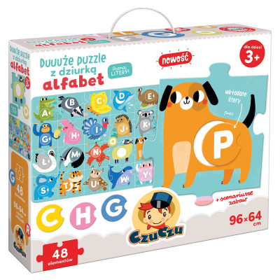 491262 CZUCZU PUZZLE Z DZIURKĄ ALFABET 48 EL