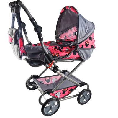 WÓZEK DLA LALEK GŁĘBOKI PATRYCJA SKŁADANY Z NOSIDEŁKIEM RÓŻNE KOLORY