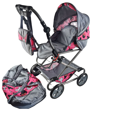 WÓZEK DLA LALEK GŁĘBOKI PATRYCJA SKŁADANY Z NOSIDEŁKIEM RÓŻNE KOLORY