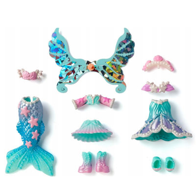 040164 KOOKYLOOS LALKA PEARL KSIĘŻNICZKA WRÓŻKA SYRENKA ZESTAW MIX&MATCH
