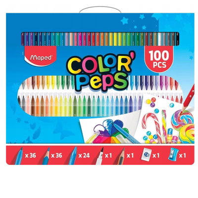 070039 ZESTAW ARTYSTYCZNY W WALIZCE RYSOWANIE MAPED 100 ELEMENTÓW