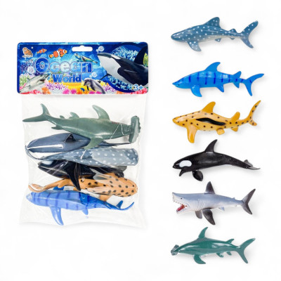 471303 ZESTAW MORSKIE ZWIERZĘTA FIGURKI W WORKU 6 SZTUK