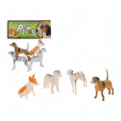 437897 ZESTAW DOMOWE ZWIERZĘTA PIESKI FIGURKI PSY 4 SZTUKI