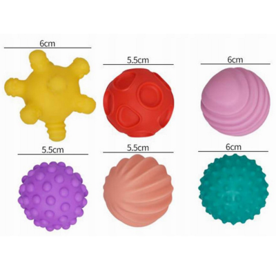 125657 PIŁECZKI SENSORYCZNE KULE KSZTAŁTY 6 SZTUK ASKATO