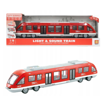 121840 POJAZD MIEJSKI TRAMWAJ Z DŹWIĘKIEM CZERWONY ASKATO