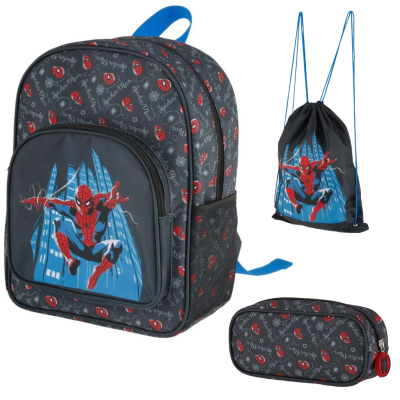 680216 ZESTAW 3W1 MAŁY PLECAK PIÓRNIK WOREK GIMNASTYCZNY SPIDERMAN