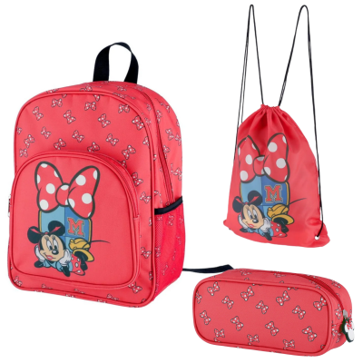 680209 ZESTAW 3W1 MAŁY PLECAK PIÓRNIK WOREK GIMNASTYCZNY MYSZKA MINNIE