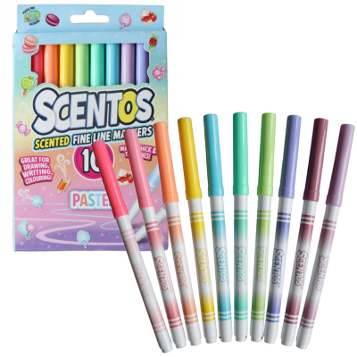 20111 PACHNĄCE FLAMASTRY PASTELOWE 10 KOLORÓW SCENTOS