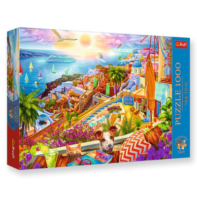 10842 TREFL PUZZLE Z WIZYTĄ NA SANTORINI PREMIUM PLUS QUALITY 1000 EL