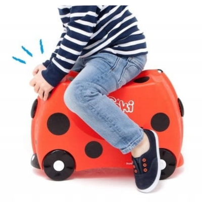 200092 TRUNKI JEŻDŻĄCA WALIZECZKA BIEDRONECZKA JEŹDZIK WALIZKA BAGAŻ