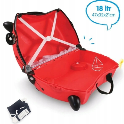 200092 TRUNKI JEŻDŻĄCA WALIZECZKA BIEDRONECZKA JEŹDZIK WALIZKA BAGAŻ