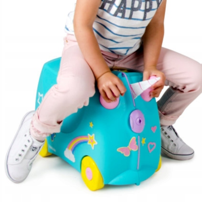 202874 TRUNKI JEŻDŻĄCA WALIZECZKA JEDNOROŻEC JEŹDZIK WALIZKA PODRÓŻNA BAGAŻ