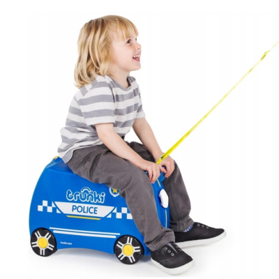 203239 TRUNKI JEŻDŻĄCA WALIZECZKA RADIOWÓZ POLICJA JEŹDZIK WALIZKA BAGAŻ