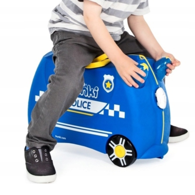203239 TRUNKI JEŻDŻĄCA WALIZECZKA RADIOWÓZ POLICJA JEŹDZIK WALIZKA BAGAŻ